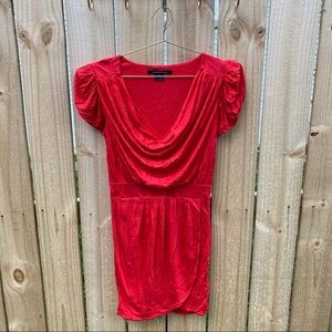 French Connection Draped Orange Dress